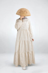 Bloom Embroidered Maxi Dress-Cotton Voile